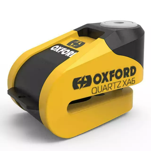 Oxford Quartz XA6 Motorcycle Motorbike Alarm Disc Lock Yellow / Black