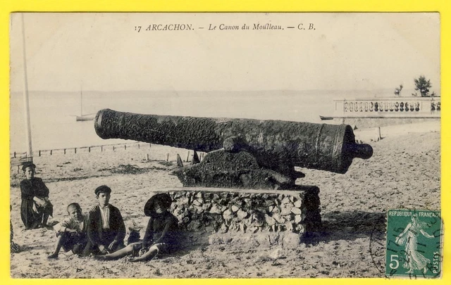 cpa Aquitaine 33 - ARCACHON (Gironde) Le CANON du MOULLEAU Plage animée Mer
