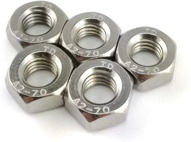 Écrou Hexagonal Inox A2 DIN 934 Filetage Métrique à Pas Fin