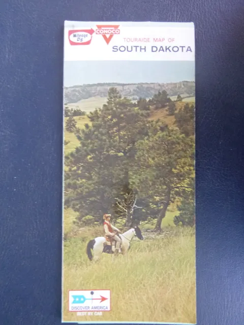 1969 South Dakota  road  map Mileage DS Conoco  oil gas