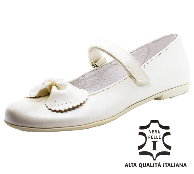 scarpe basse eleganti da bambina ragazza ballerine cerimonia in pelle 31 34 35