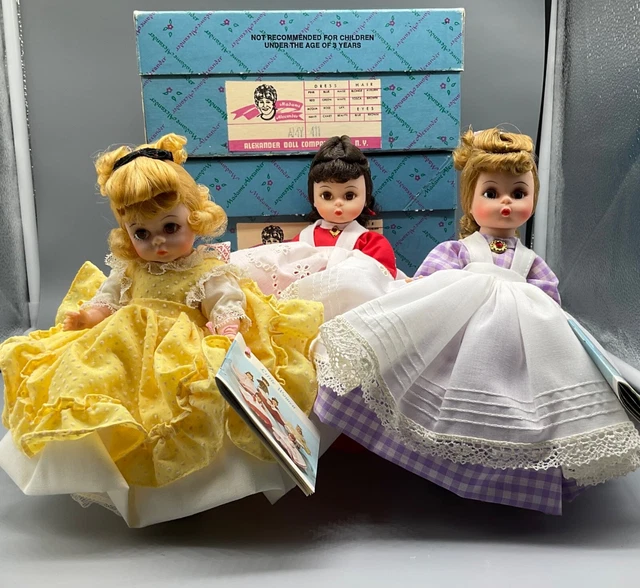 Madame Alexander dolls Little Women Jo Amy Meg 411 413 414 Alexander-Kin boxes 8
