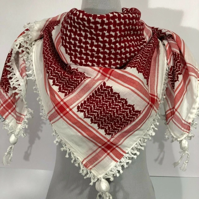 Foulard Arabe Drapé Arafat Keffieh - Homme, Unisexe, Couleur Marron