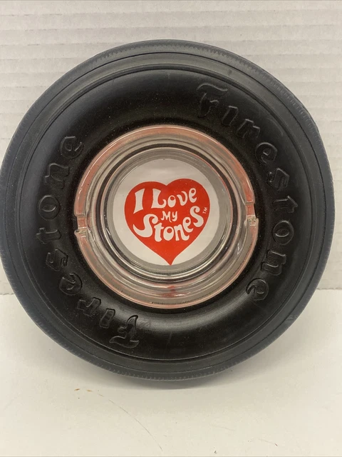 Vintage Firestone “I Love My Stones” Advertising Ashtray