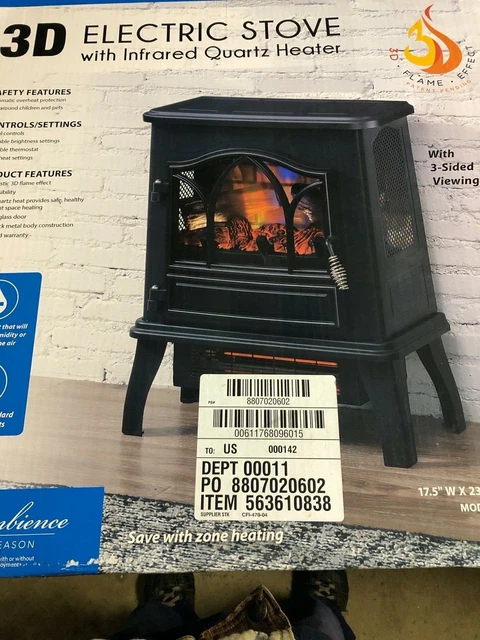 CHIMNEYFREE ELECTRIC STOVE with 3D Feature CFI-470-04 $40.00 - PicClick