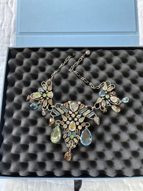 Lanvin Ginger Fine Multicoloured Crystal Plastron Necklace 3