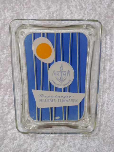 DDR Verre Ramasse-Monnaie KTM Magdeburg Konsum Pâtes Alimentaires - Vintage - 2