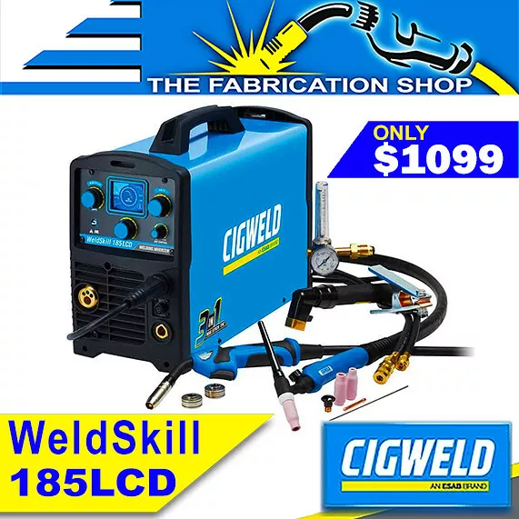 Cigweld Weldskill 185 LCD Welder, Mig Torch & Tig Torch Stick 185LCD W1008193