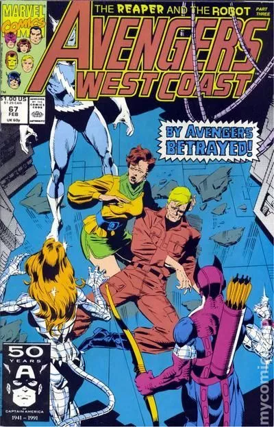 Avengers West Coast #67 VG 1991 Stock Image Low Grade