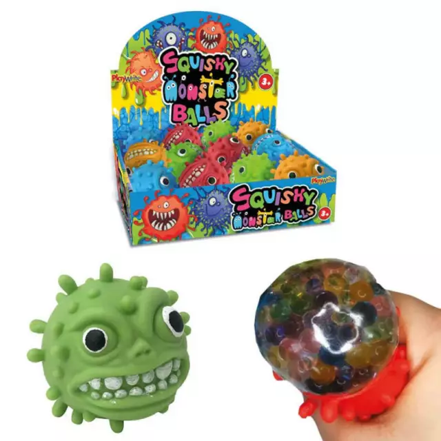 36 Squishy Monster Bead Balls Toys Party Bag Fillers Toys Bulk Wholesale Job Lot