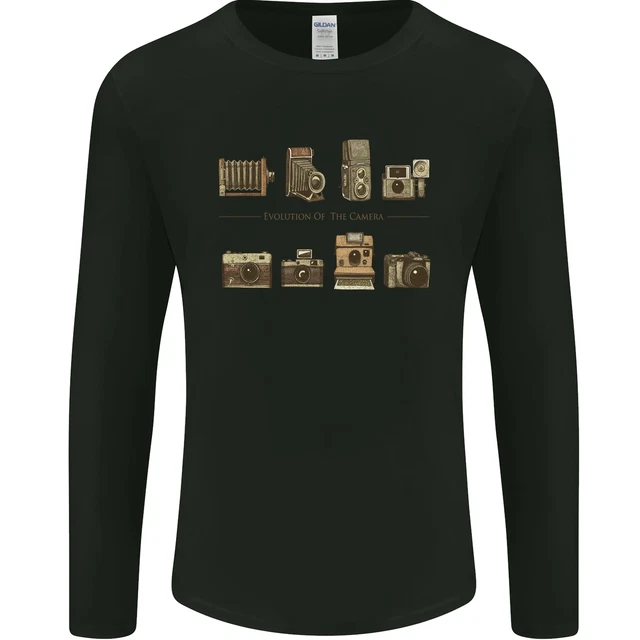 Photography Camera Evolution Photographer Mens Long Sleeve T-Shirt