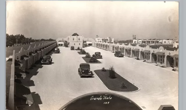 GRANDE VISTA MOTEL st joseph mi real photo postcard rppc michigan antique cars