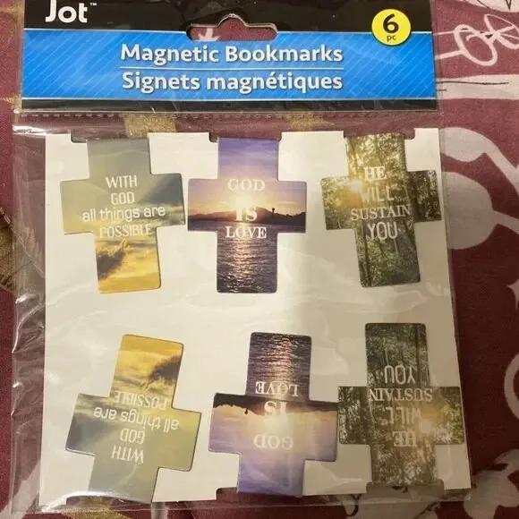 Jot Religious Cross Shaped Magnetic Bookmarks