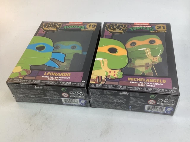 2 Teenage Mutant Ninja Turtles Michaelangelo,Leonardo Pin Funko Pop (L1)