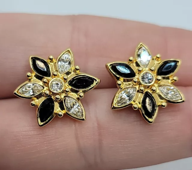 PRECIOUS MOMENTS PIERCE Earrings Signed 1999 PMI Goldtone Frame 