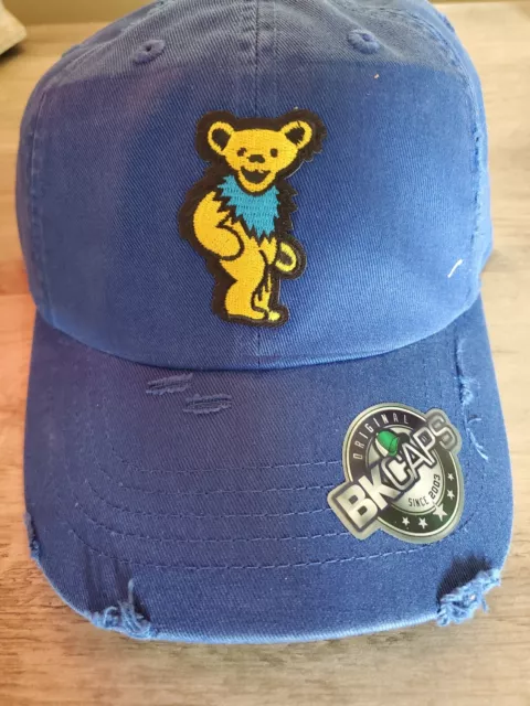 grateful dead dancing bears hat Blue Hat Yellow Bear