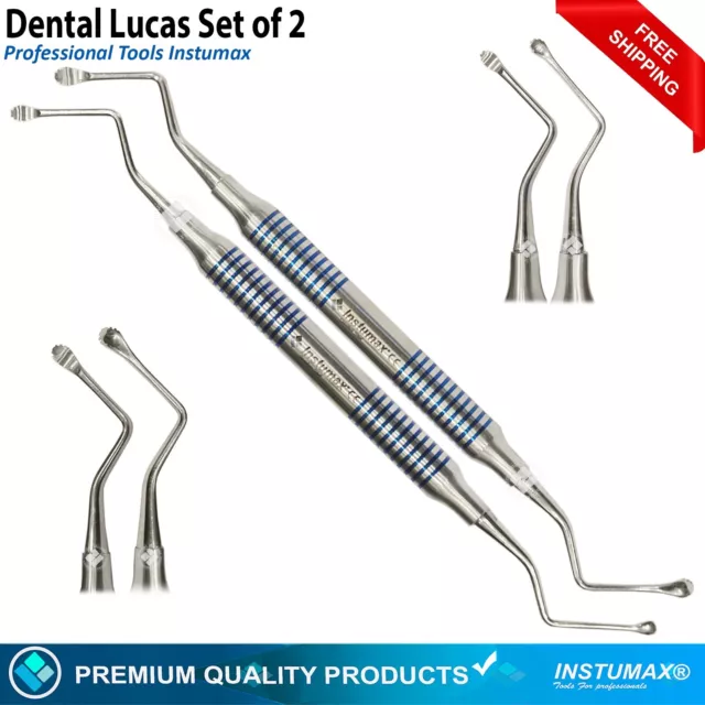 Lucas Curette Dental/Surgical Bone Curettes Serrated Set of 2-PCS INSTUMAX®