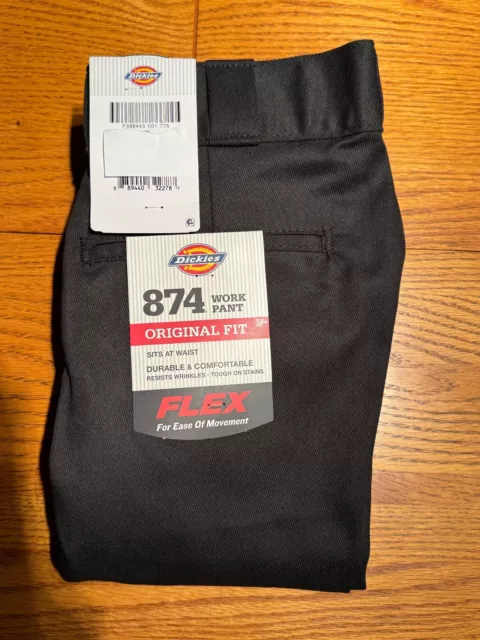 Dickies 874 Mens Black Work Pants  Original Fit Flex (Pick Size) New W/ Tags