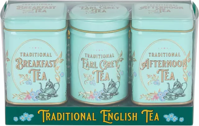 English Teas Vintage Victorian Tea Tins with loose-leaf tea