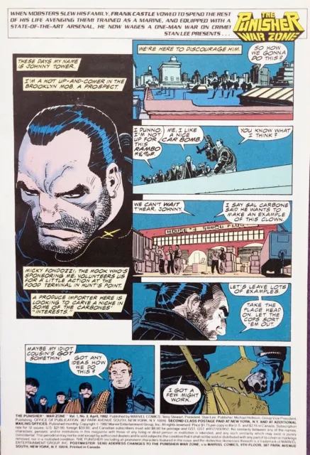 The Punisher War Zone Comic Book Vol 1 # 2  Marvel Comics 1992 2