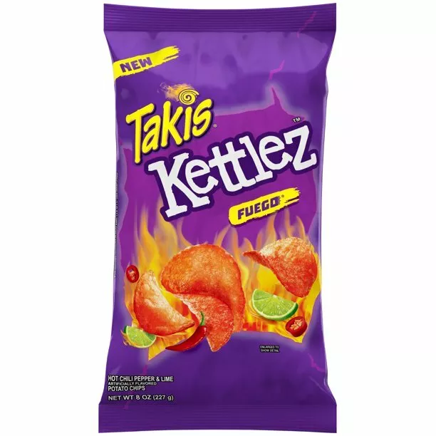 Takis Kettlez Fuego Potato Chips Chaud Chili Poivre Et Citron 237ml Exp 06/2023