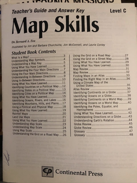 TEACHER’S GUIDE AND Answer Key Map Skills Level C $5.00 - PicClick