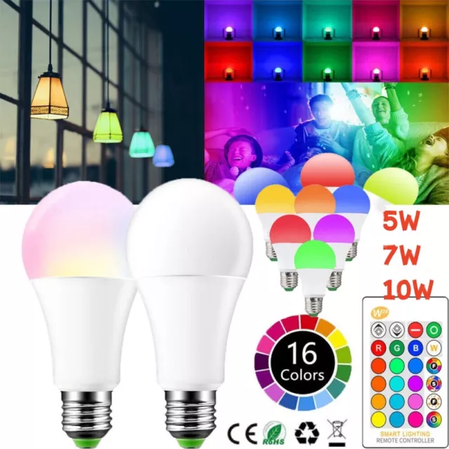2x10W E27 RGB LED Glühbirne Birne Farbwechsel Lampe Licht Bulb mit Fernbedienung