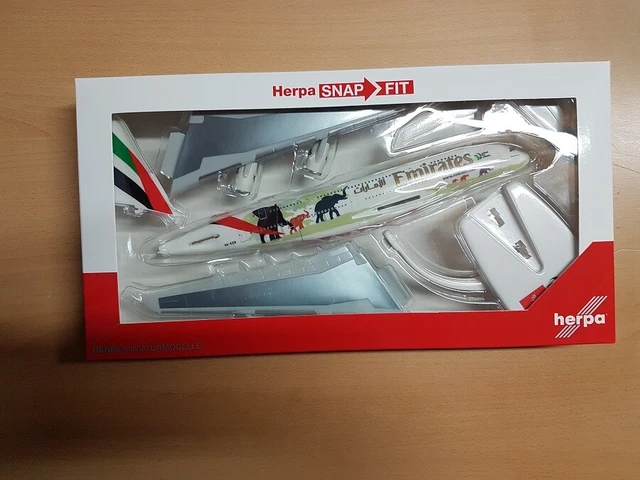 Modèle Réduit A380 Emirates Wildlife Herpa 1/500 - Collection Avion | Échelle 1/500