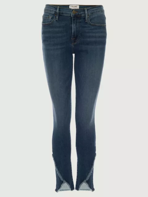 NWT Frame Jeans 30 Le Skinny de Jeanne Cristallo Stretch Mid Rise Ankle Crop