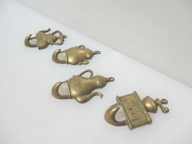 Brass Coat Hooks Hat Double Hangers Old Hook Hanger tea Pot Kettle Coffee Maker