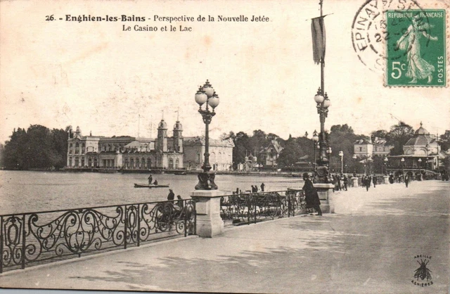 *Carte Postale - Val-D'oise - 95 - Enghien-Les-Bains - Casino - Jetee - Lac