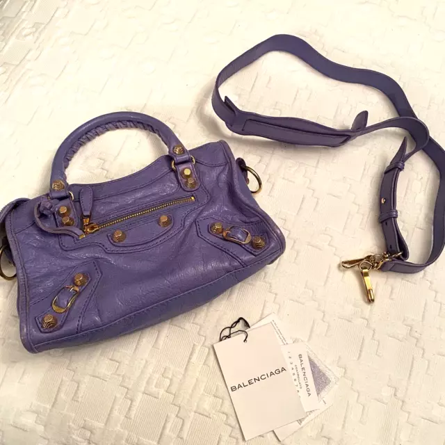 Balenciaga Agneau Giant 12 Gold Hardware Mini City Ultraviolet