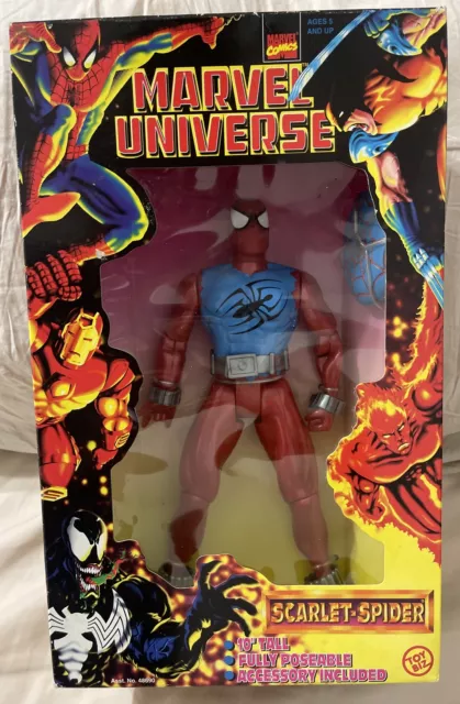 Marvel Universe SCARLET-SPIDER 10" Poseable Action Figure Toy Biz Vintage 1997