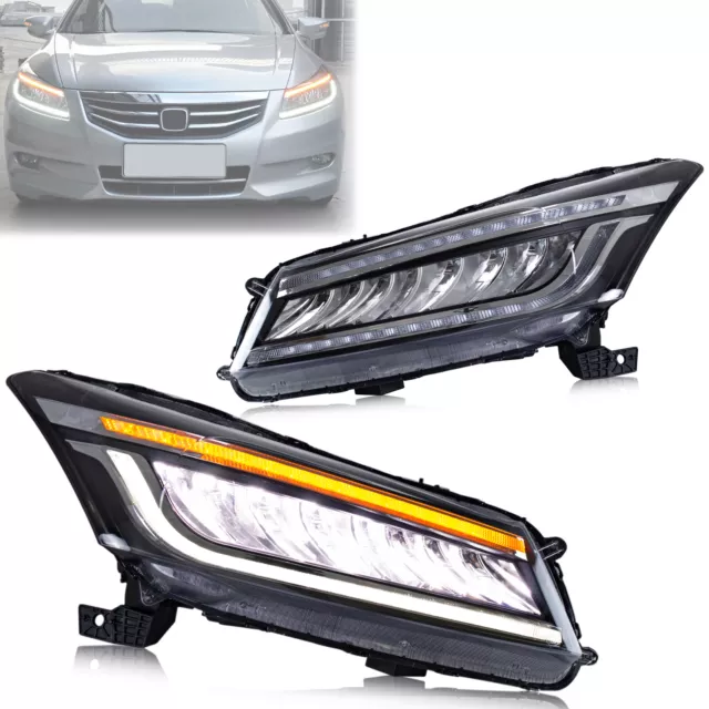LED Sequential Headlight for Honda Accord 2008-2012 8th GEN Animation Front Lamp