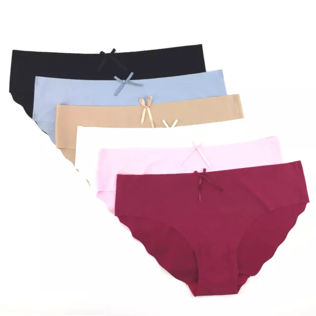 2 4 6 Pcs Lot Women's Sexy Seamless No Show Laser Cut Briefs Panties Underwear