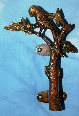 Brass Door Handle Parrot On Tree Design Handmade Vintage Style door Decor GM39 2