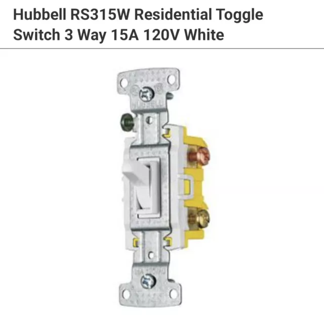 Hubbell White Toggle Light Switch 3-way BRAND NEW 15A Bulk RS315ILW LOT OF 50!!