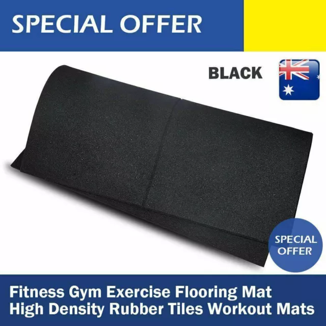 Rubber Gym Tile Flooring Mats High Density Floor Mat 1m*1m*15mm Black Only 3