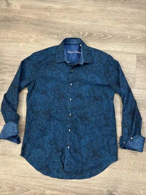 Robert Graham Shirt Long Sleeve Men’s Paisley Floral All Over Print Size Small