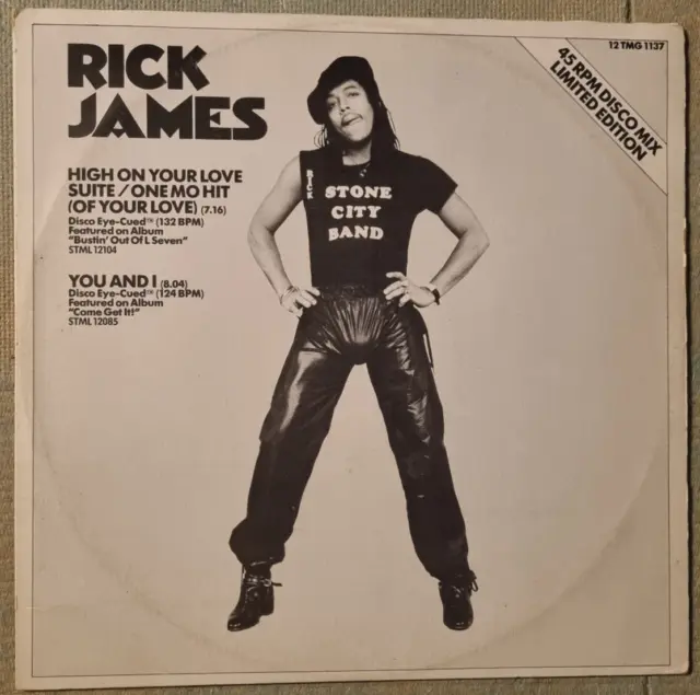 Rick James High On Your Love Suite b/w You & I UK 12" Motown 12TMG1137 1979