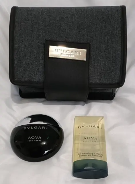Bulgari Aqva Pour Homme 50ml EDT and 75ml Shower Gel with Travel Wash Bag