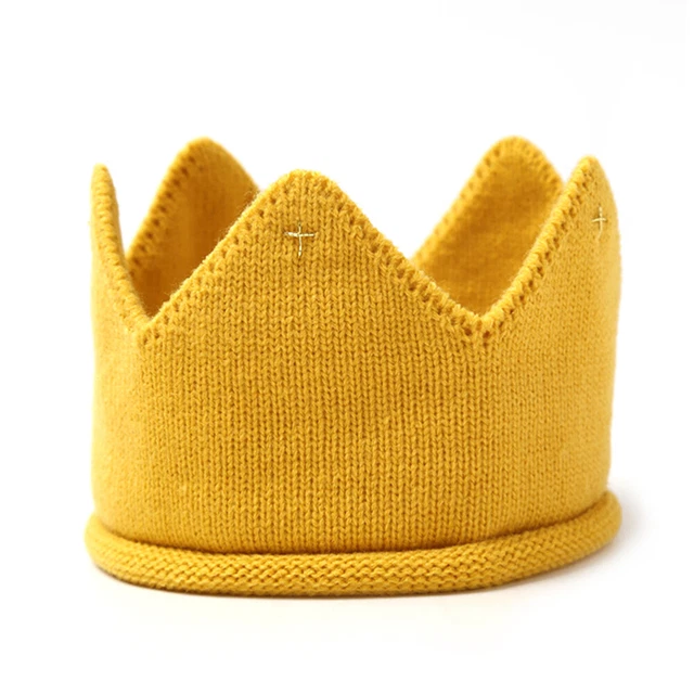 Cappello lavorato a maglia inverno caldo bambino bambine corona lavorato a maglia