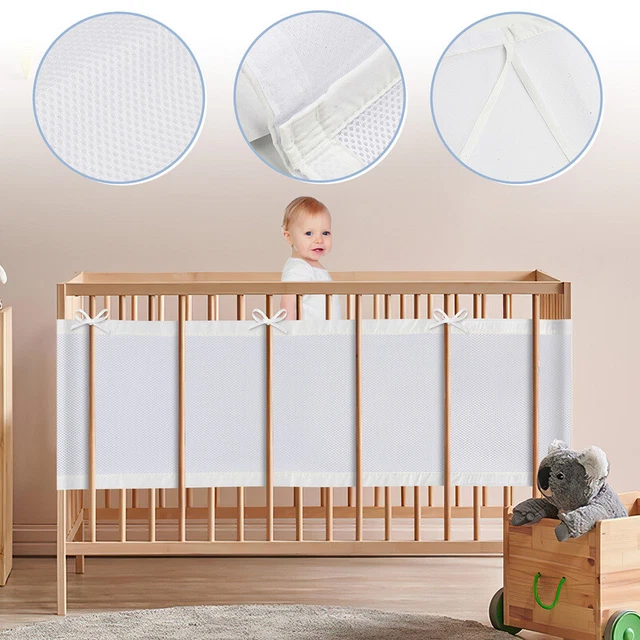 2 uds nido alimento de malla borde de cama protector de cabeza carrete de cama 160x30 340x30 cm
