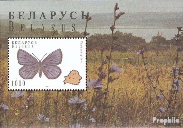 Belarus block8 mint never hinged mnh 1996 Butterflies