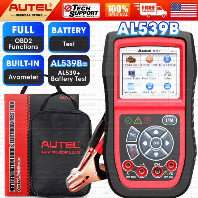 Autel AL539B Car OBD2 Scanner Diagnostic Tool Battery Tester Auto Code Reader