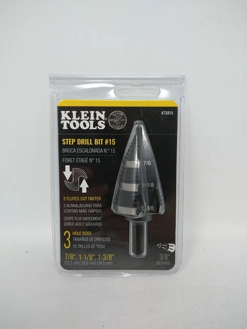 Klein Tools KTSB15 Step Drill Bit #15   7/8", 1-1/8", 1-3/8"  #1150