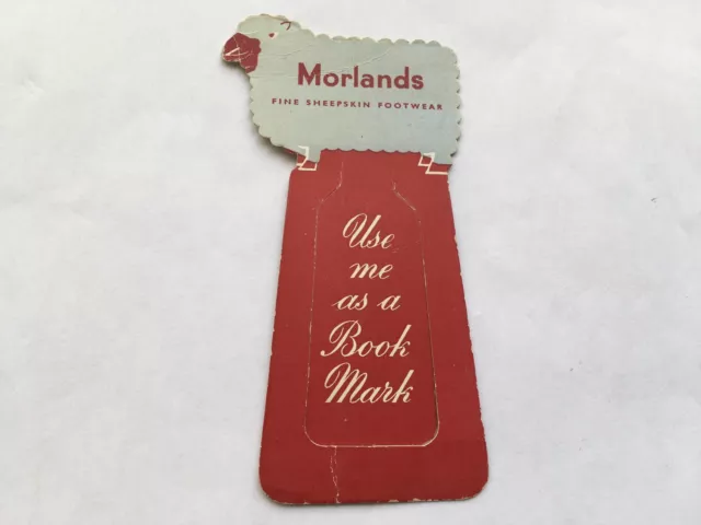 C1960s VINTAGE MORLANDS FINE SHEEPSKIN FOOTWEAR ADVERTISING BOOKMARK