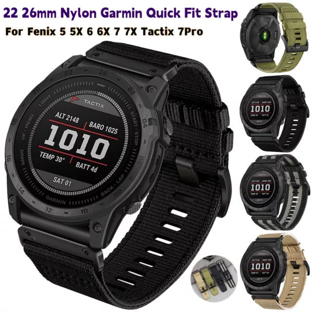 Quickfit Nylon Canvas Armband Für Garmin Fenix 7 7X 6 6X Epix Pro 5 5X Plus 3HR