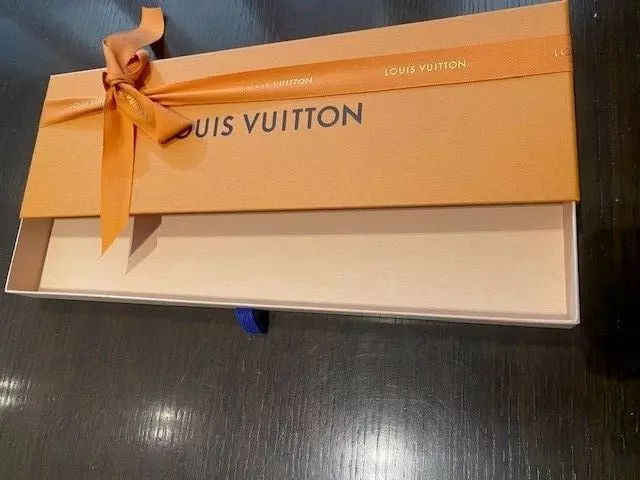 Louis Vuitton Drawer Style Empty Gift Box 7.75”x7.75”x1.5” W/Tissue Paper &  Bag.