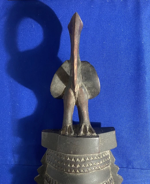 Vintage Authentic African Art Heavy Portrait Mask Baule Ivory Coast Carved Wood 2